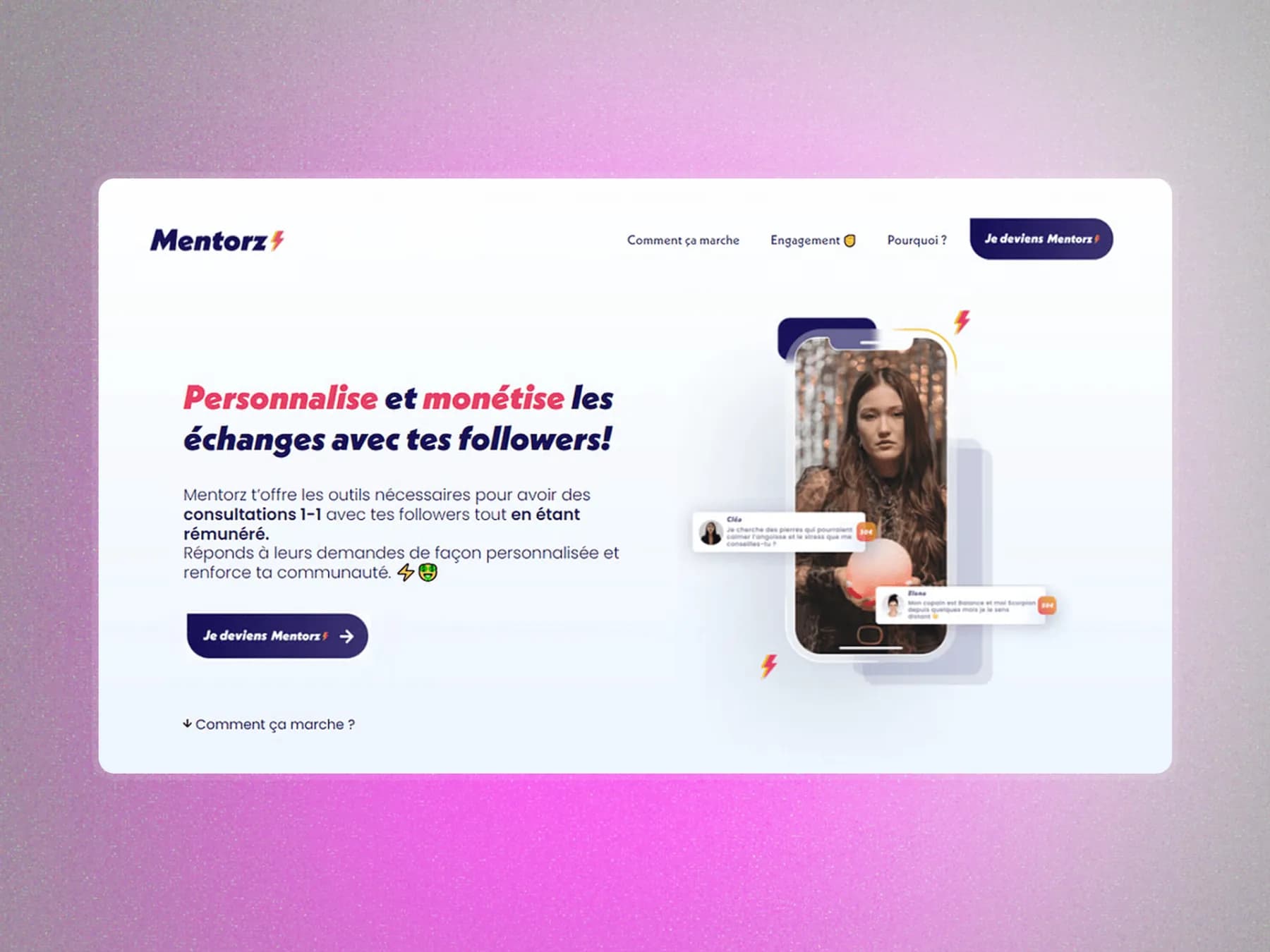 Mentorz — Creator Economy Startup Website